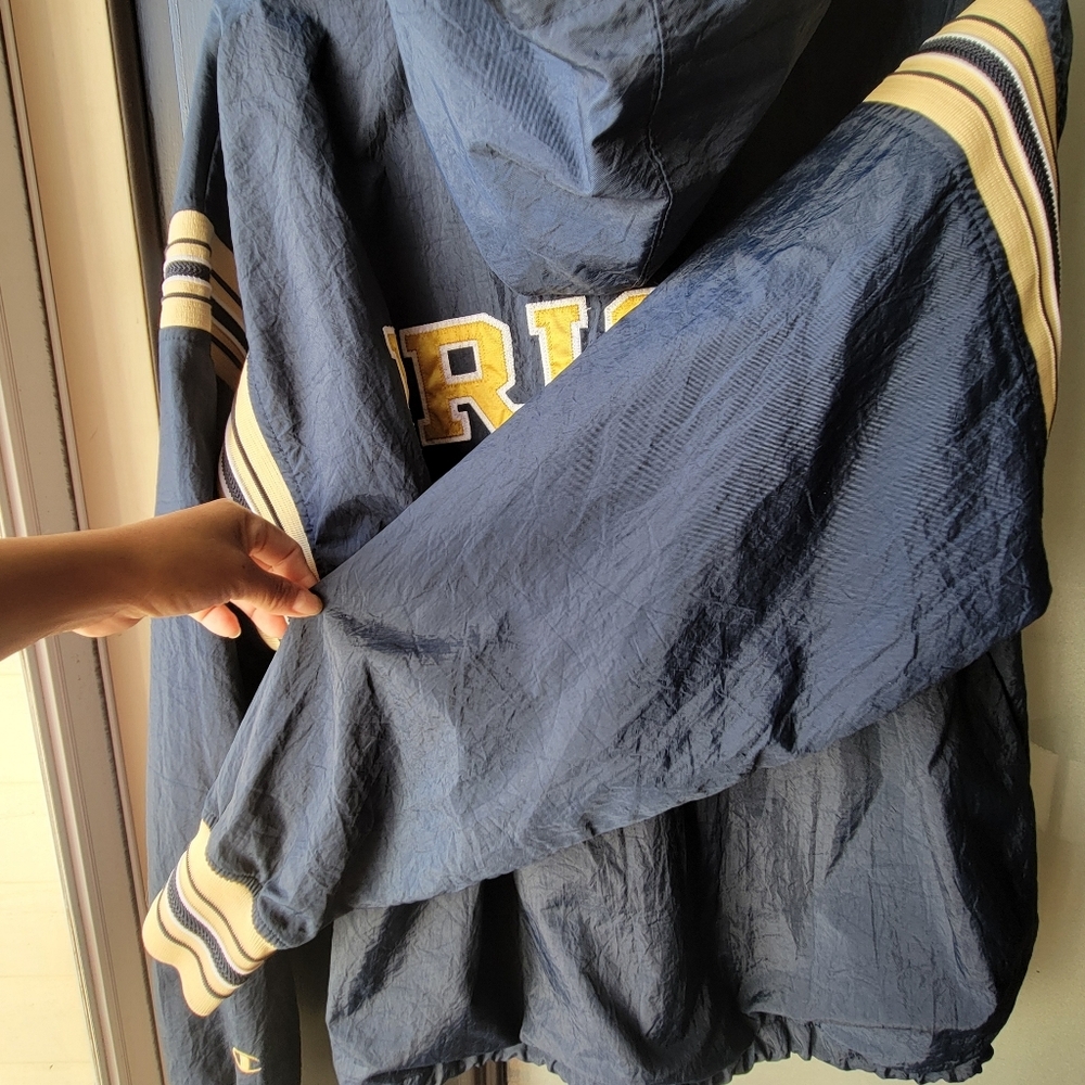 Vintage Champion Notre Dame Fighting Irish Windbreaker M Blue Gold Team Logo - Picture 9 of 12